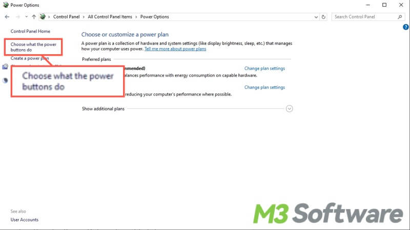 disable fast startup via control panel on Windows 10