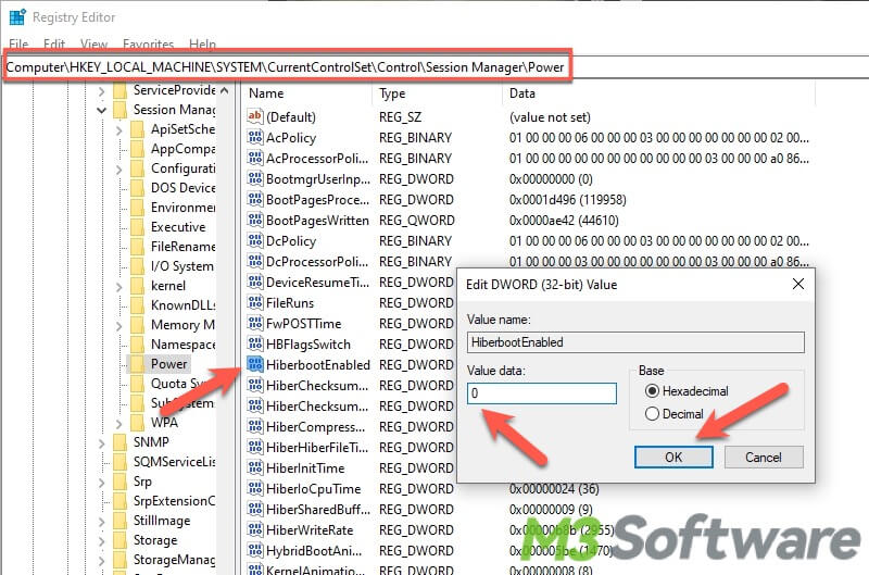 disable fast startup via registry editor on Windows 10
