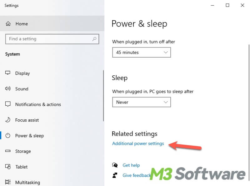 disable fast startup via additional power settings