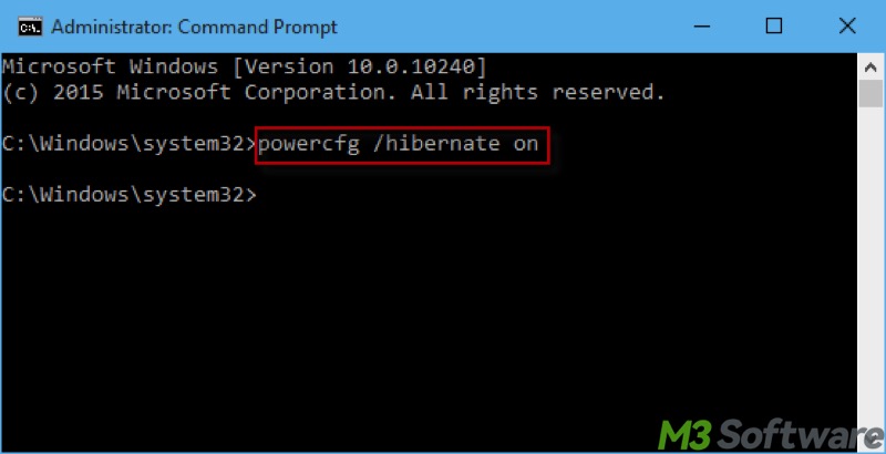 enable hibernate mode in cmd