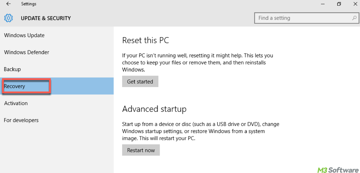 How to use recovery partition in Windows