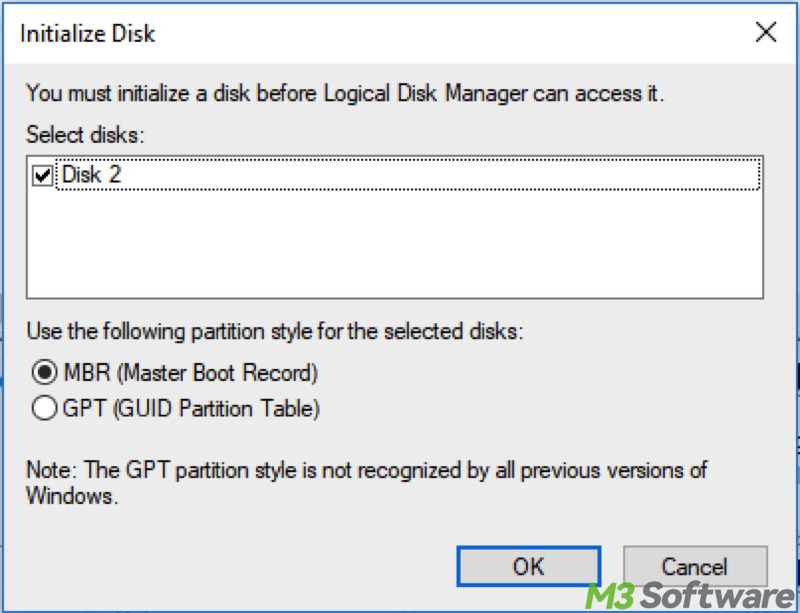 MBR partition scheme on Windows