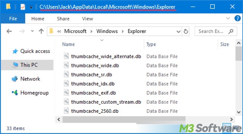 thumbnail cache in Windows