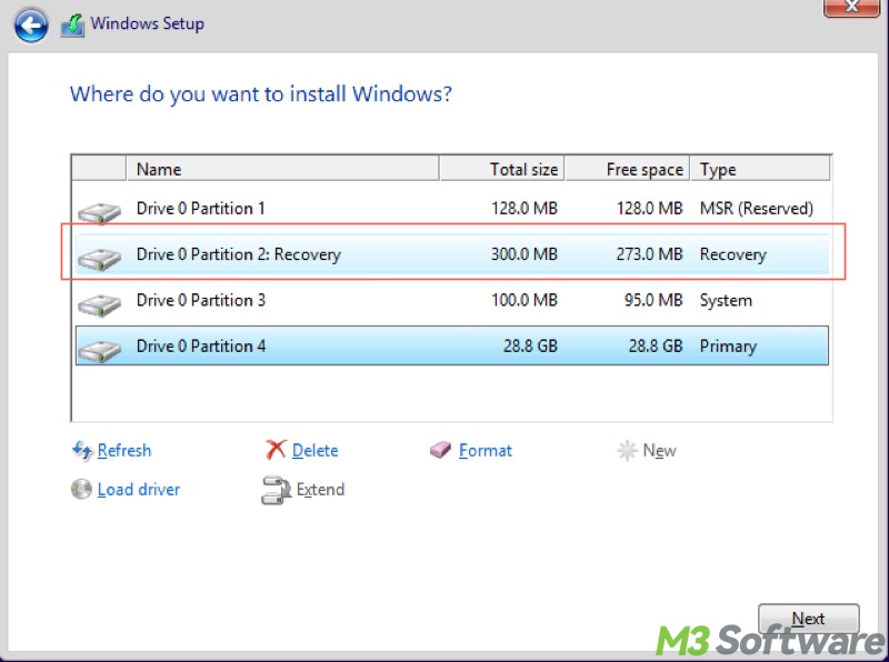 drive 0 partition 1 recovery