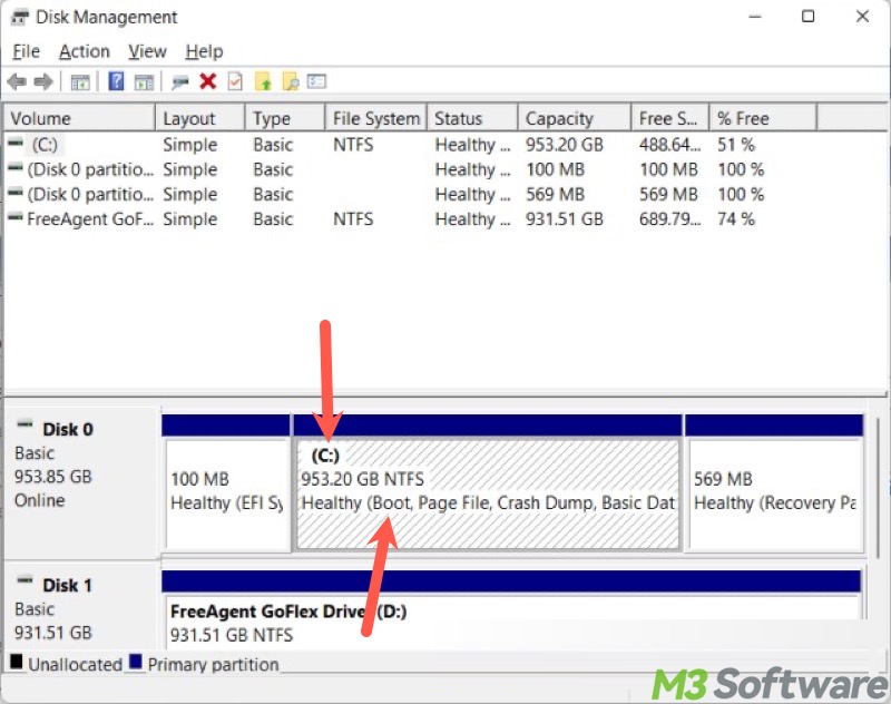 boot partition in Disk Management