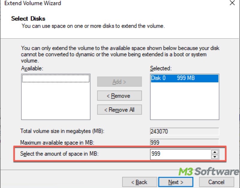 extend volume