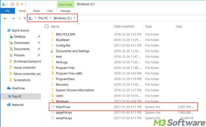 hiberfil.sys in Windows
