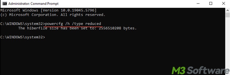reduce hiberfil.sys size
