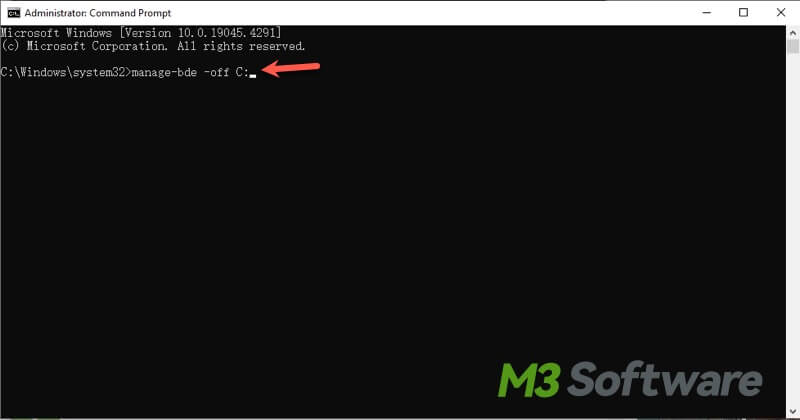disable bitlocker via cmd