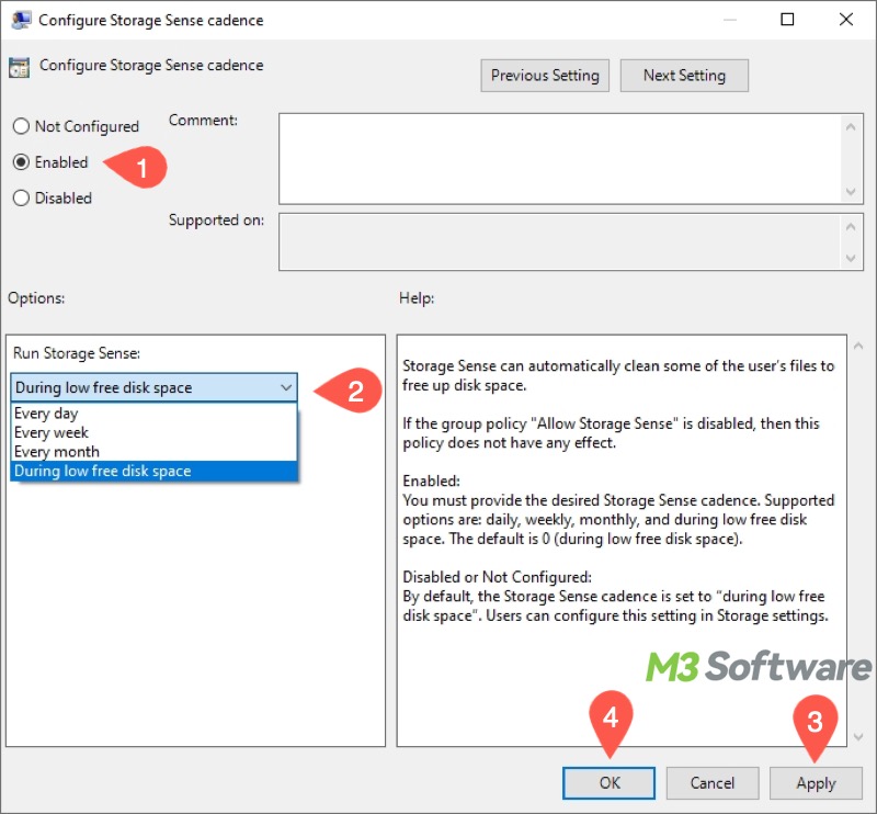 Configure Windows Storage Sense in Windows 10 Local Group Policy Editor