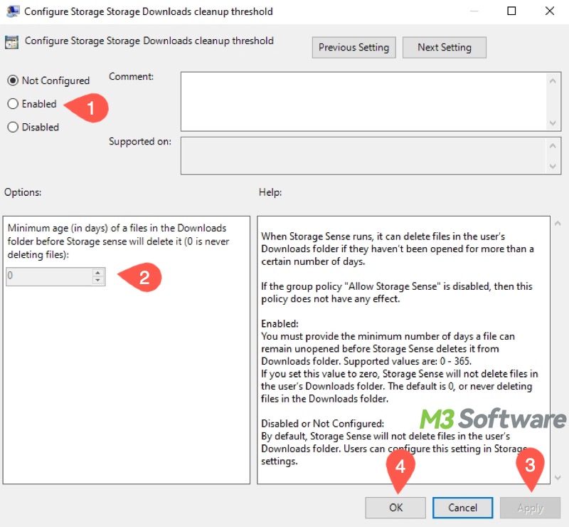 Configure Windows Storage Sense in Windows 10 Local Group Policy Editor