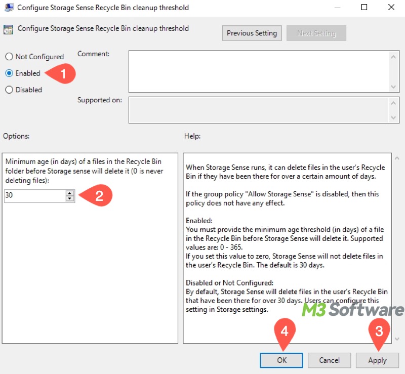 Configure Windows Storage Sense in Windows 10 Local Group Policy Editor
