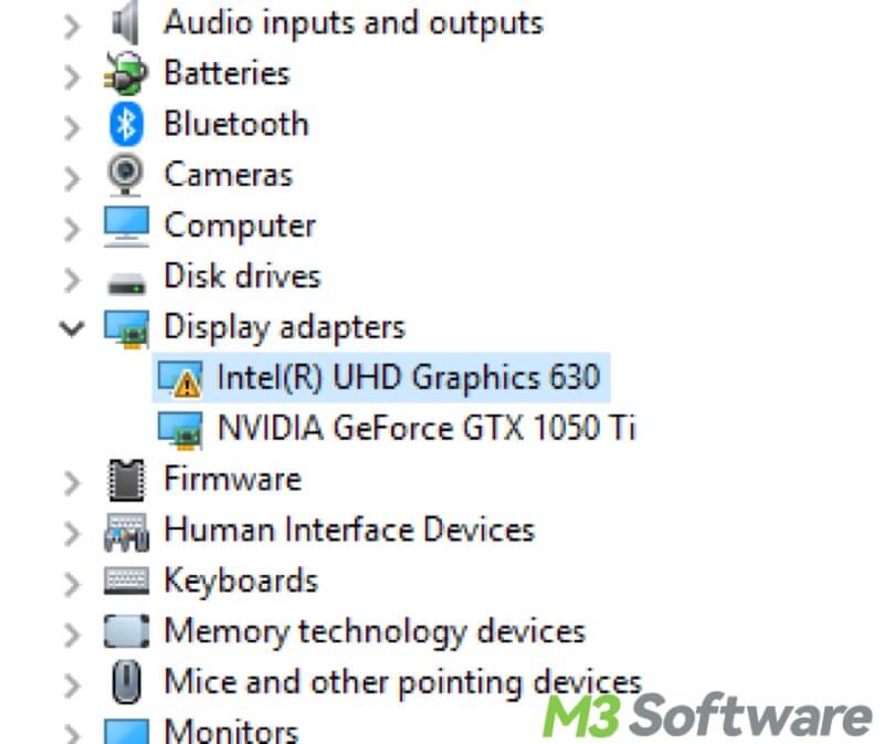 yellow triangle exclamation mark in Windows Device Manager