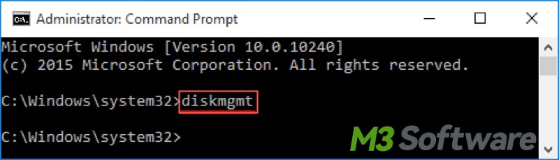 open Disk Management via cmd on Windows