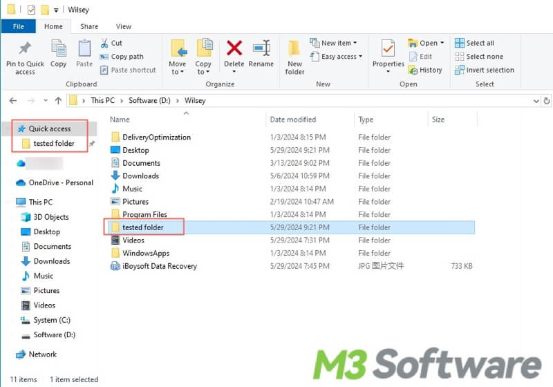 pin to quick access in Windows File Explorer