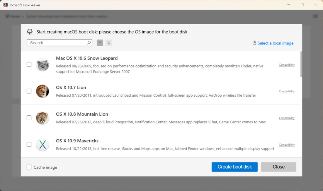 click create boot disk
