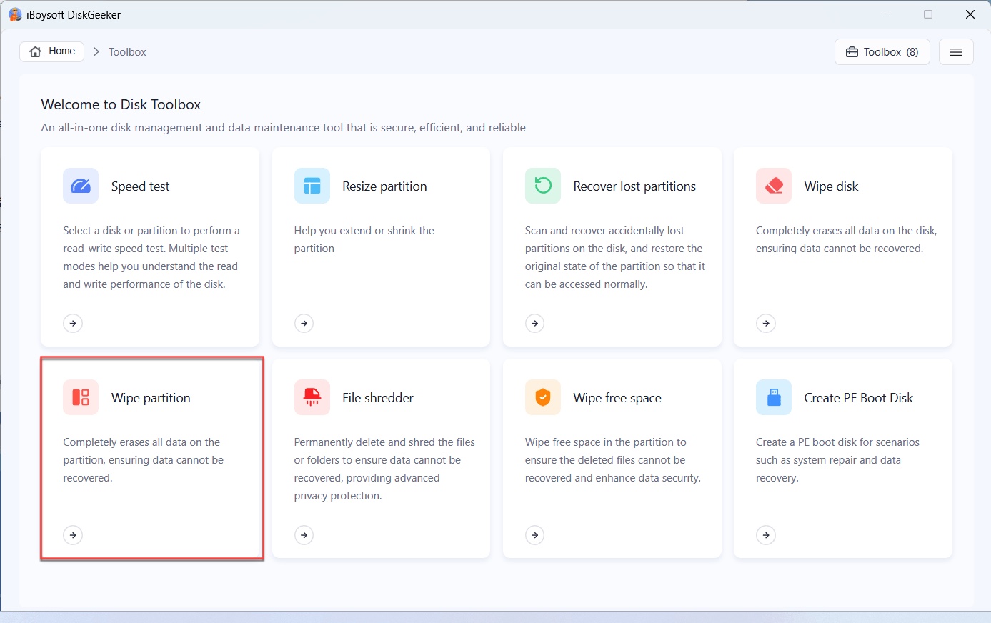 wipe partition