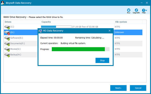 Rebuild file system on inaccessible drive