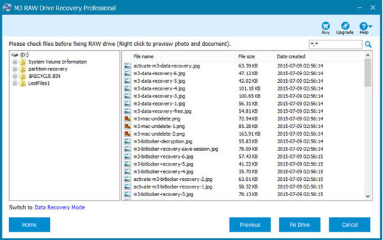 Check the files in Windows 7 RAW partition