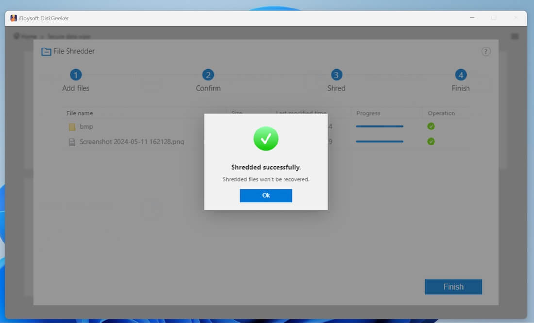 file wiping complete