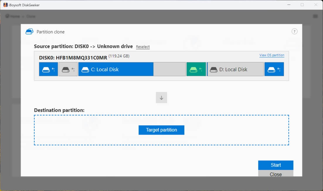 source partition info