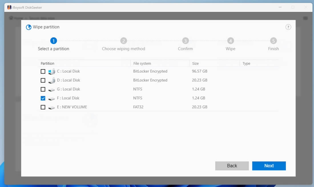 wipe a partition