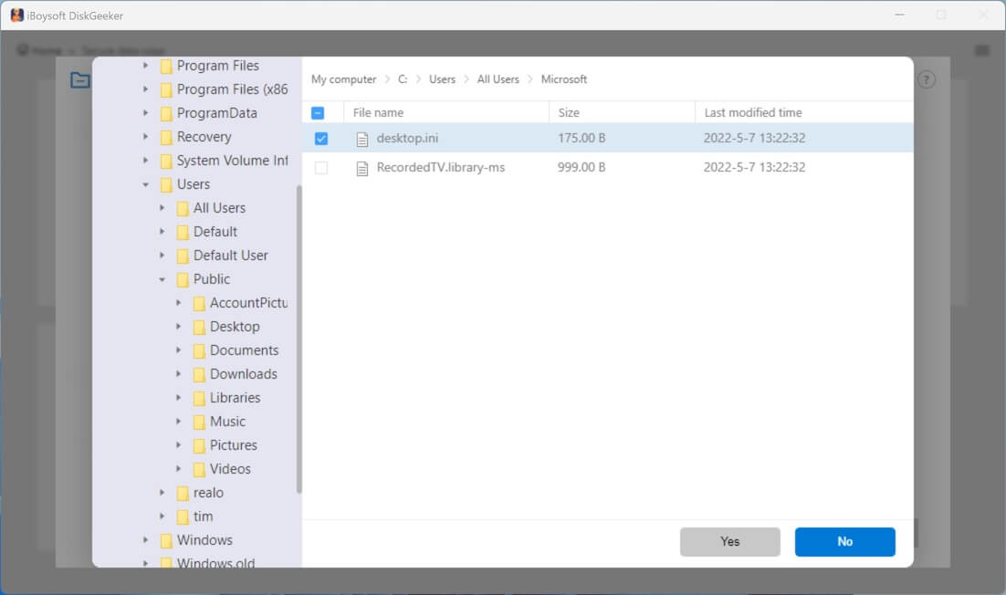 select file