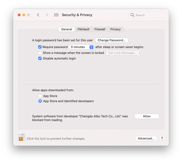 Mac computer security privacy settings