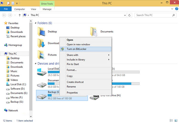 Turn on BitLocker