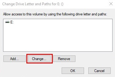 Change the drive letter and paths