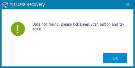 Data not found by iBoysoft Data Recovery