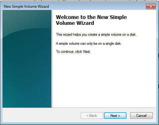 New simple volume wizard