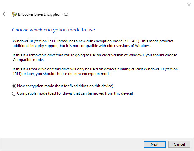 Encrypt used disk space