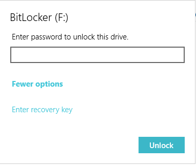 Unlock BitLocker encrypted drive with BitLocker recovery key