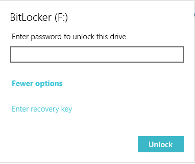 Unlock BitLocker encrypted drive