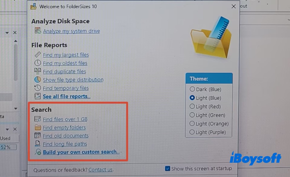 FolderSizes more features like search largest files