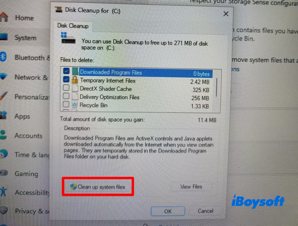 Clean up system files