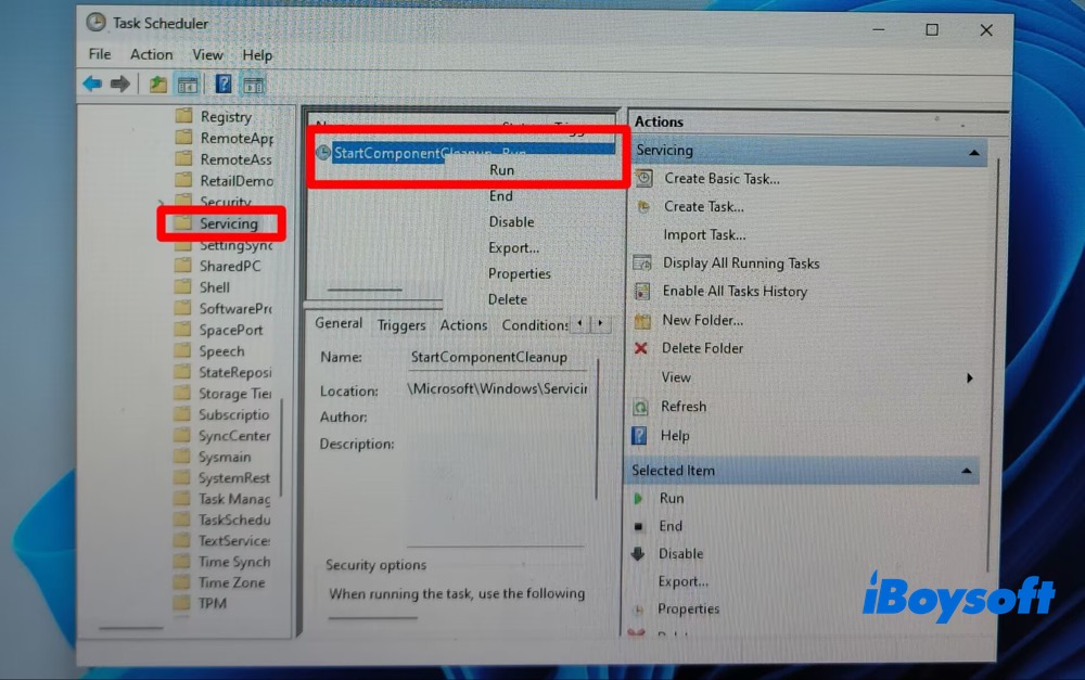 Run StartComponentCleanup