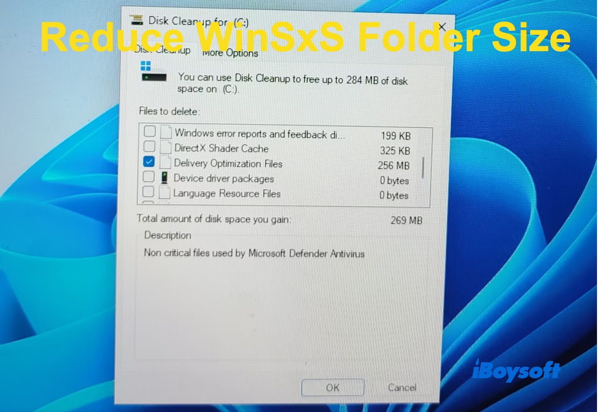 Clean up the WinSxS folder