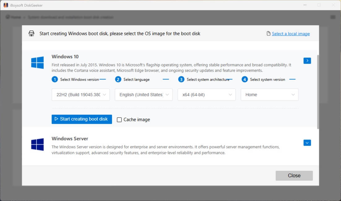 Create Windows 10 bootable USB installer