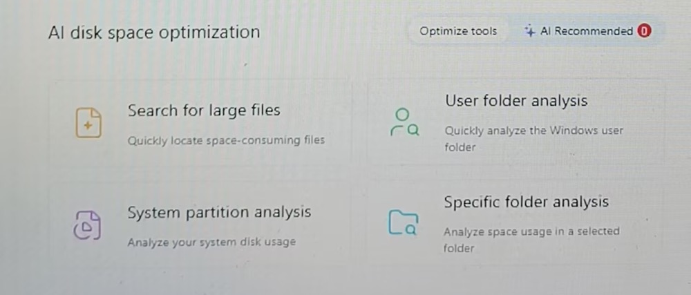 Choose User folder analysis