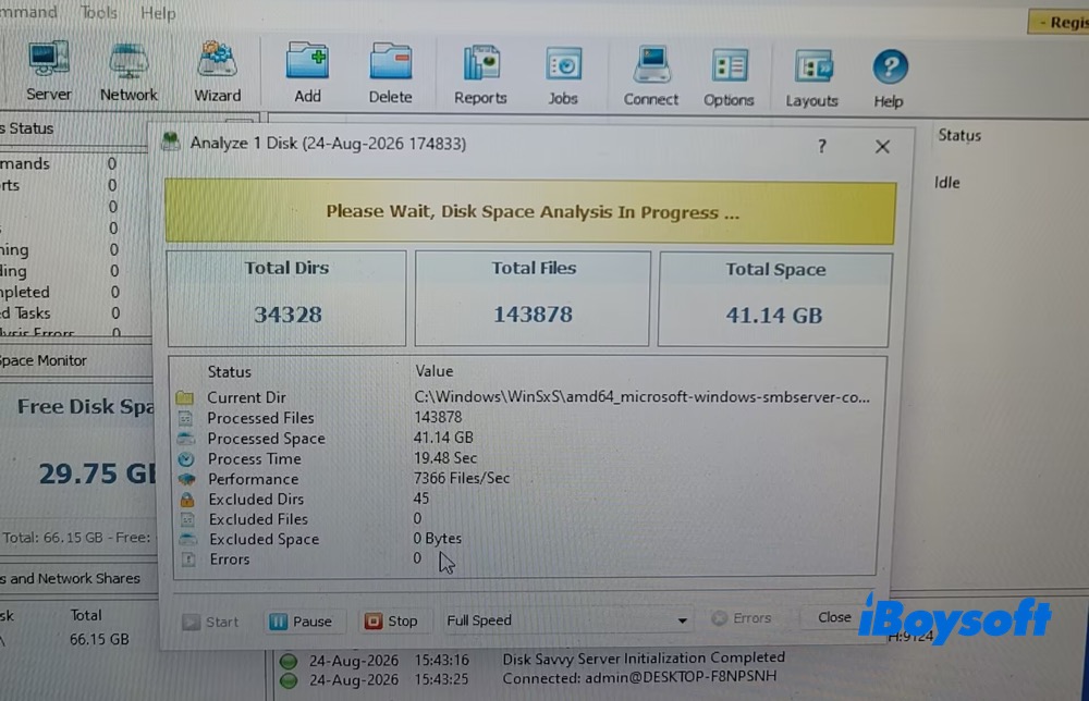 DiskSavvy begins analyzing my C drive