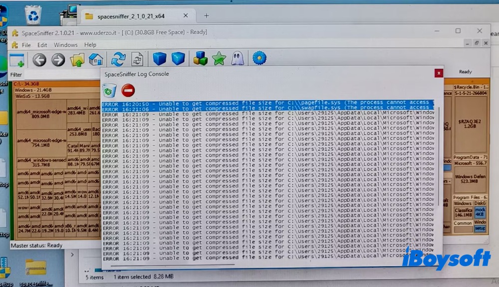SpaceSniffer analysis error