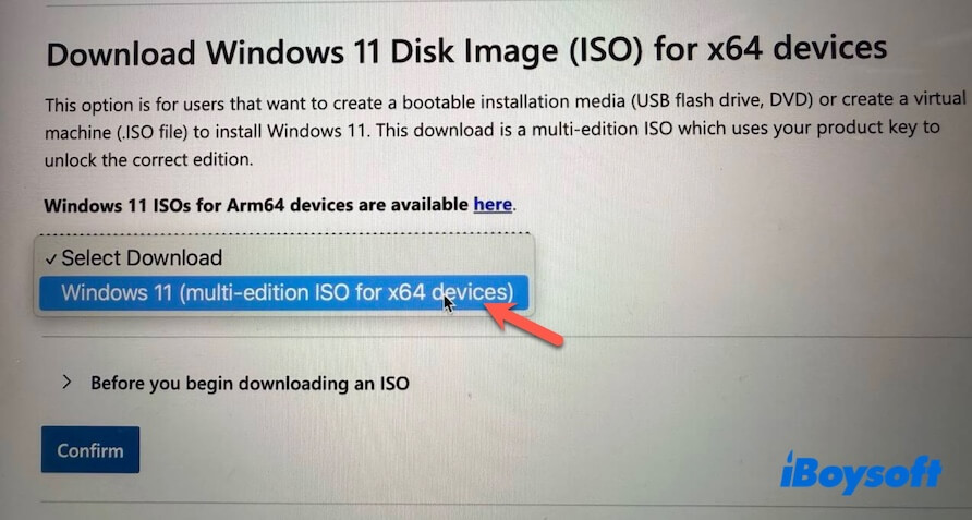select Windows 11 from Microsoft