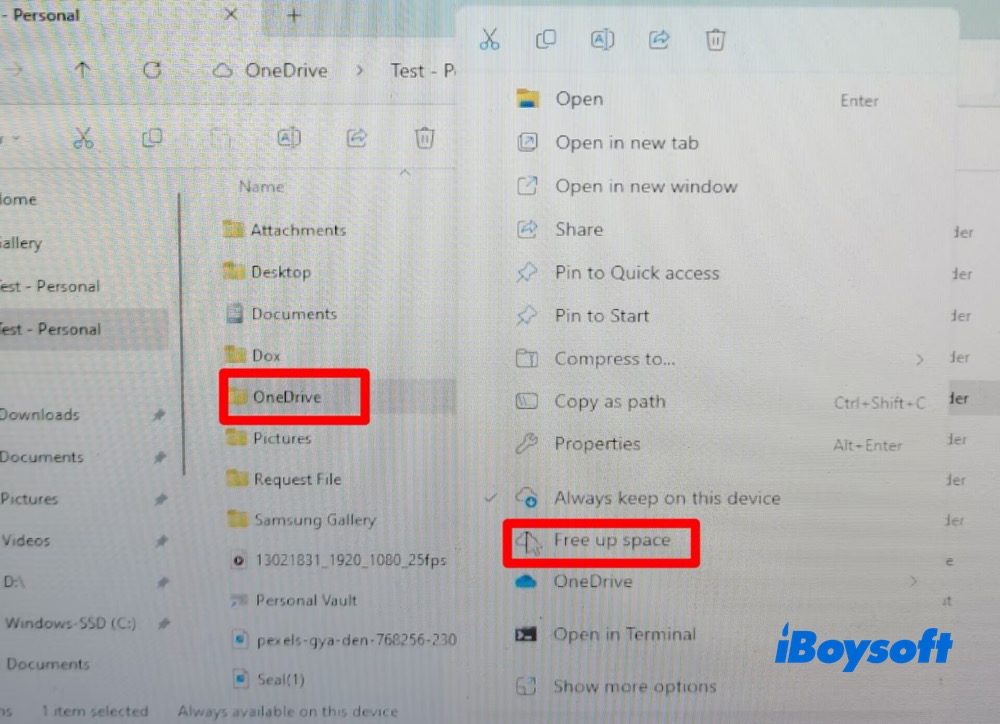 Delete OneDrive offline files